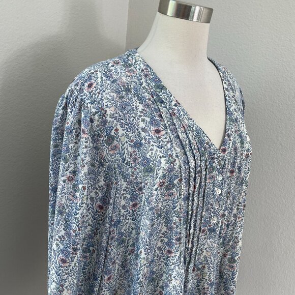 Rose+Olive Womens 3X Floral Print V-Neck Blouse 100% Polyester Made In China - Picture 2 of 10